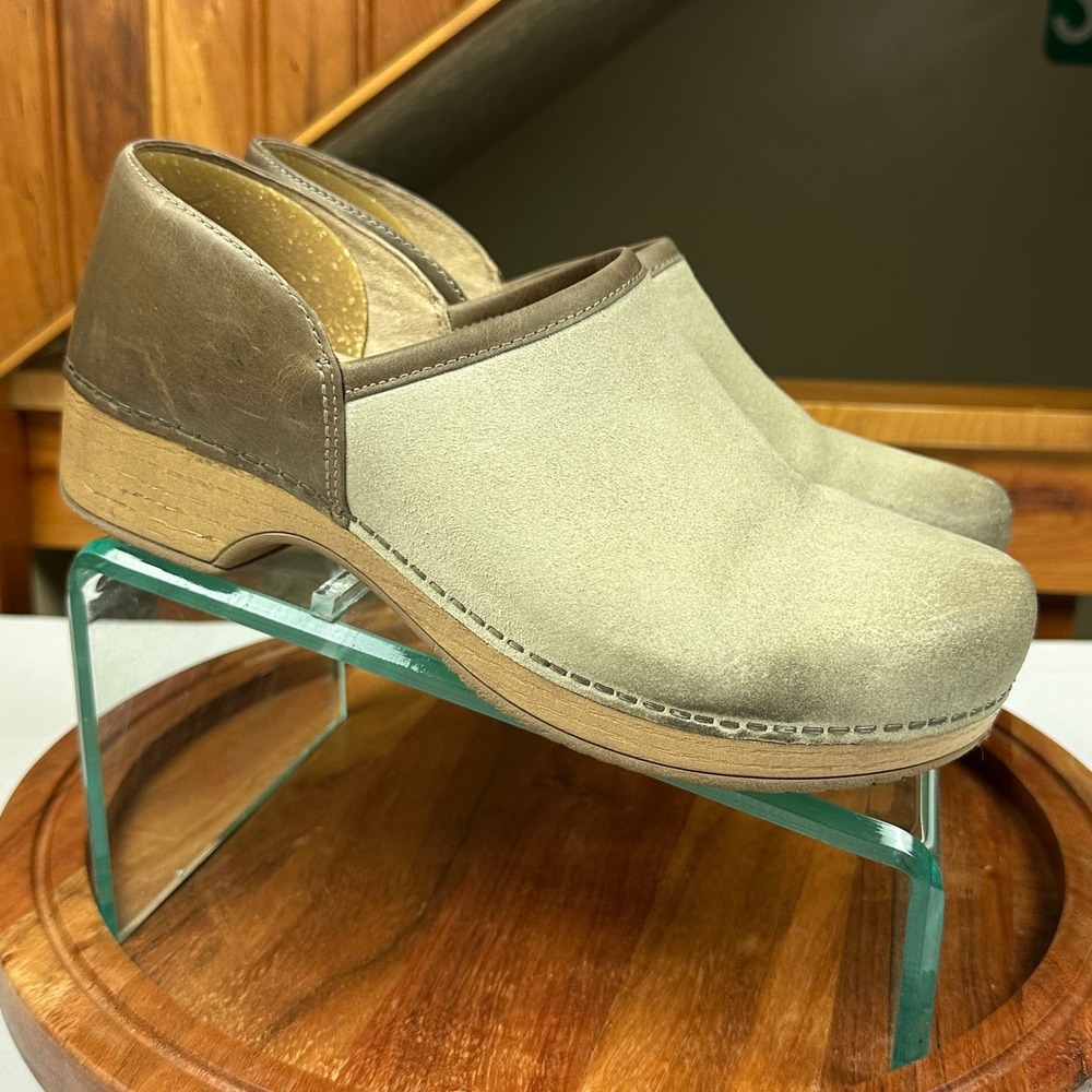 Dansko Womens Suede Leather Clogs Taupe Size 39 EU 8.5-9 US